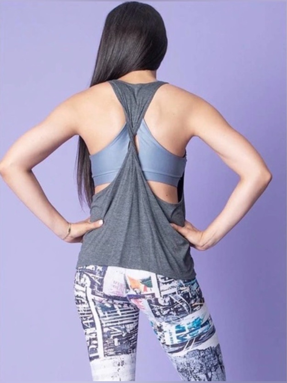 NWT Niyama Sol Cross Back Tank - Charcoal